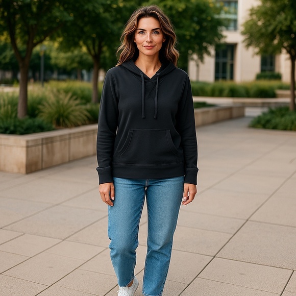 The North Face Black Drawstring Hoodie With Kangaroo Pockets Women's Size M - Picture 16 of 16